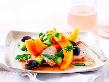 Rockmelon and chicken salad