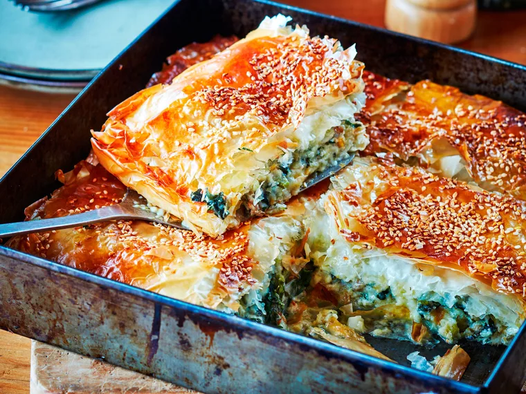 Spinach and three cheese pie