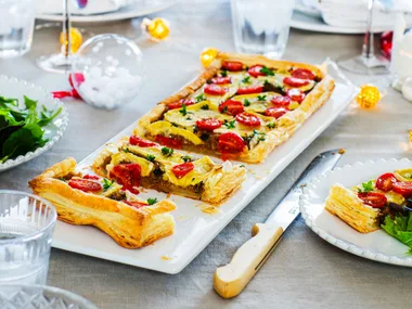 Brie and cherry tomato galette
