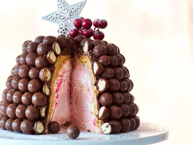 Christmas pudding icecream bombe