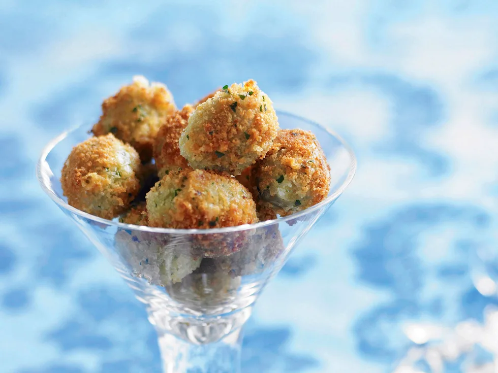 Parmesan and parsley fried green olives