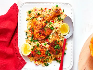 Smoky paprika chicken with saffron rice