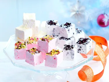 Rosewater and pistachio marshmallows