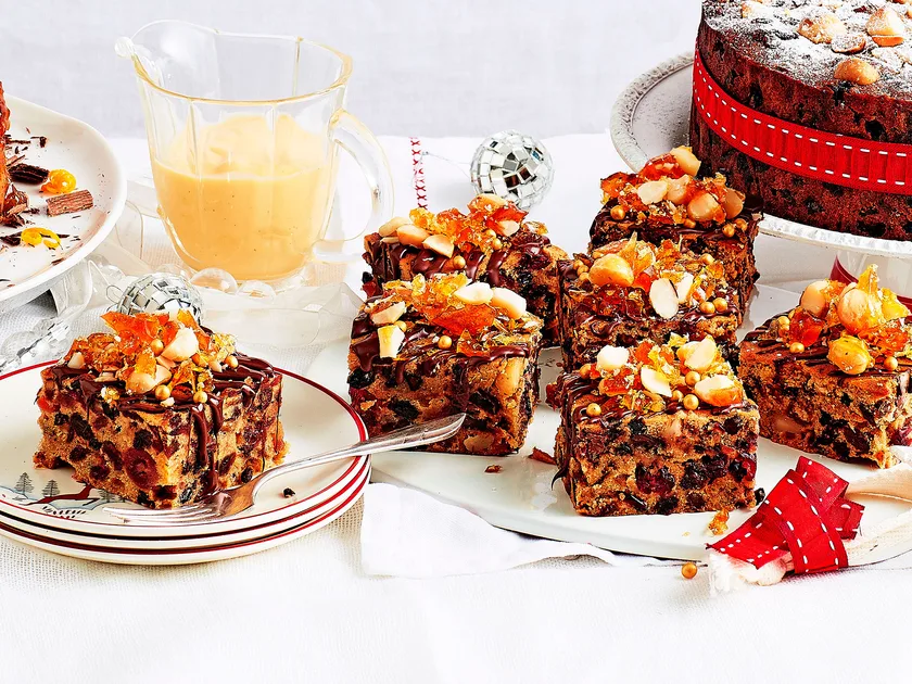 Orange and dark chocolate Christmas slice