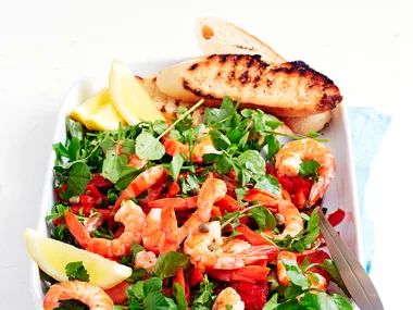 Mediterranean prawn salad