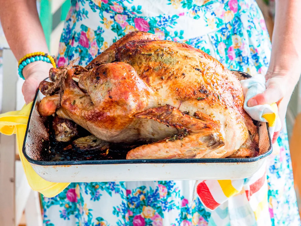 Citrus and herb butter roast turkey with sage stuffing