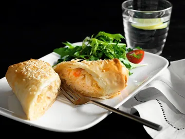 Shearers Quarters Café’s chicken apricot parcels
