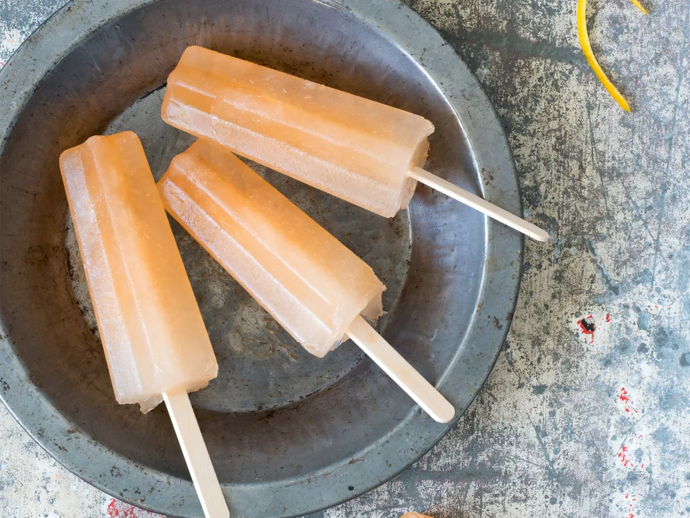Pink grapefruit popsicle
