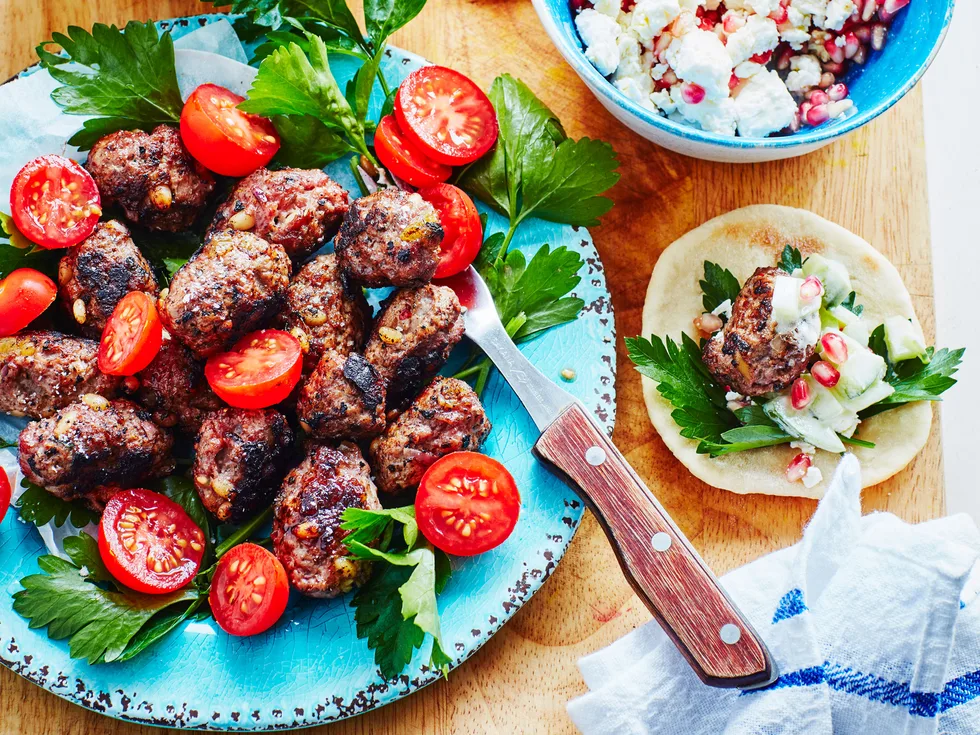 Lamb and oregano koftas