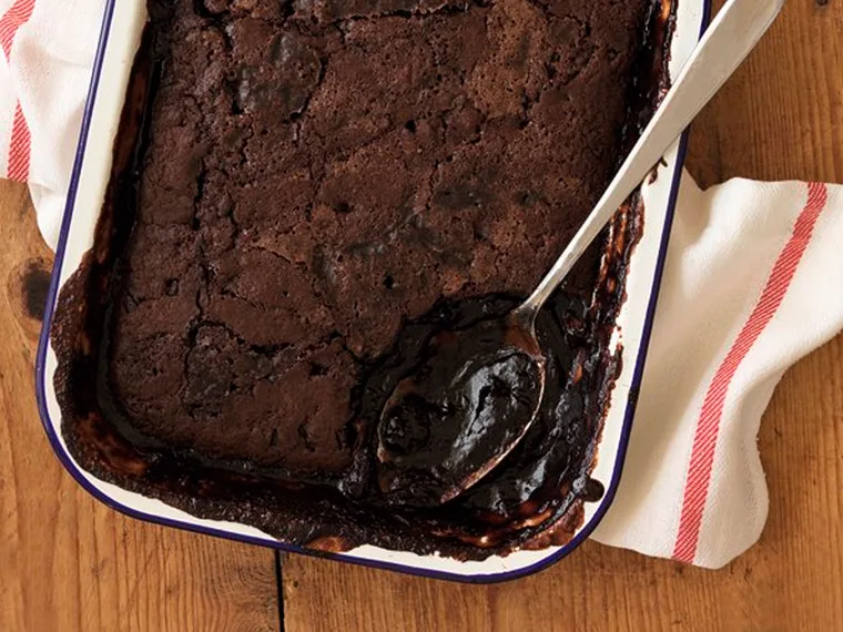 Classic self-saucing chocolate pudding
