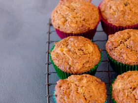 Morning glory muffins with fruit, cinnamon and nuts