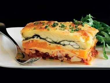 Mecca Café Viaduct’s chicken lasagne with pumpkin and spinach