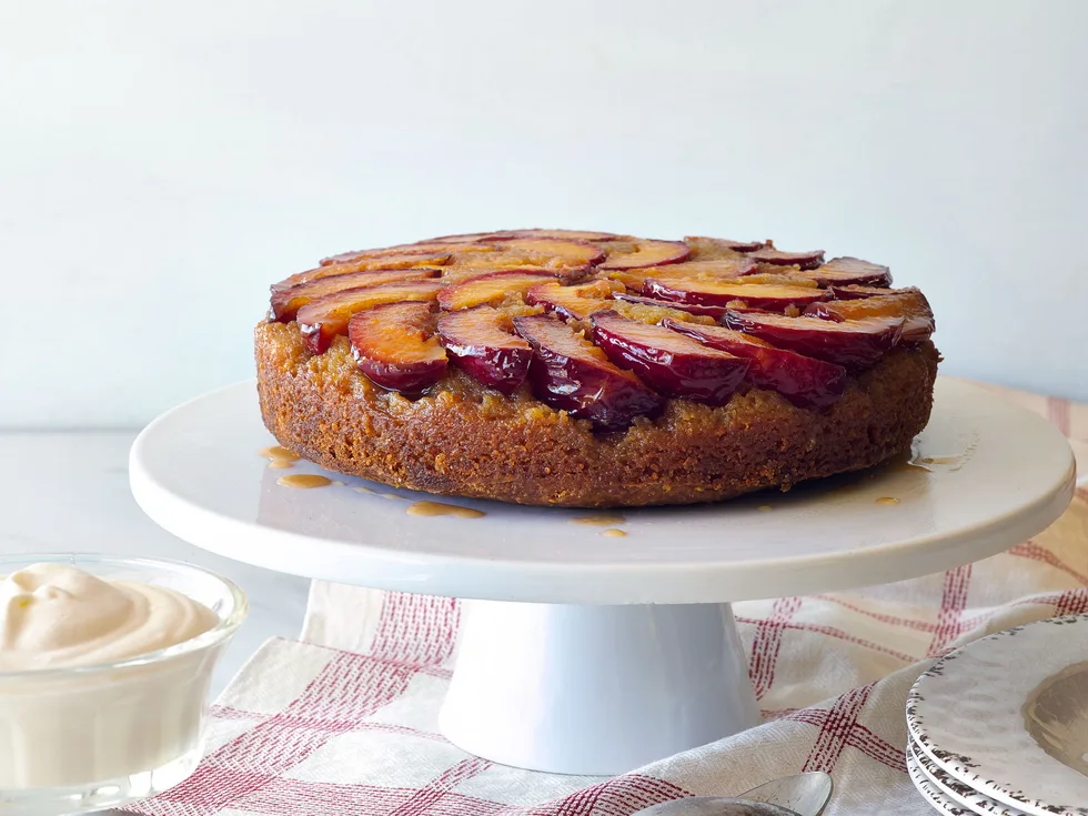 Plum upside down cake
