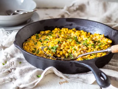 Creamed corn with bacon