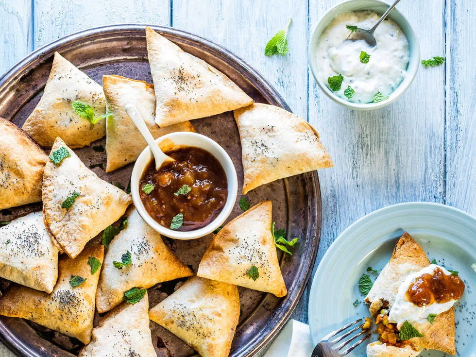 Kumara curry hot pockets