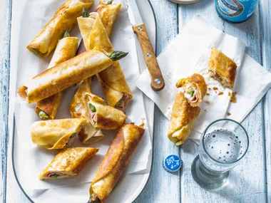 Asparagus and ham flautas