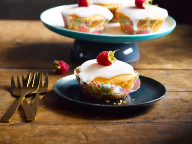 Raspberry polenta cupcakes