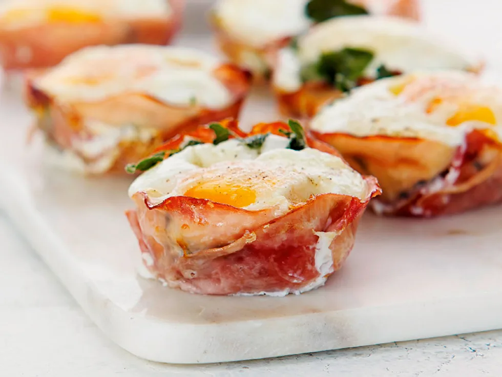 Eggy ham and cheese tarts