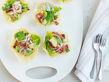 Cos and parmesan salad cups
