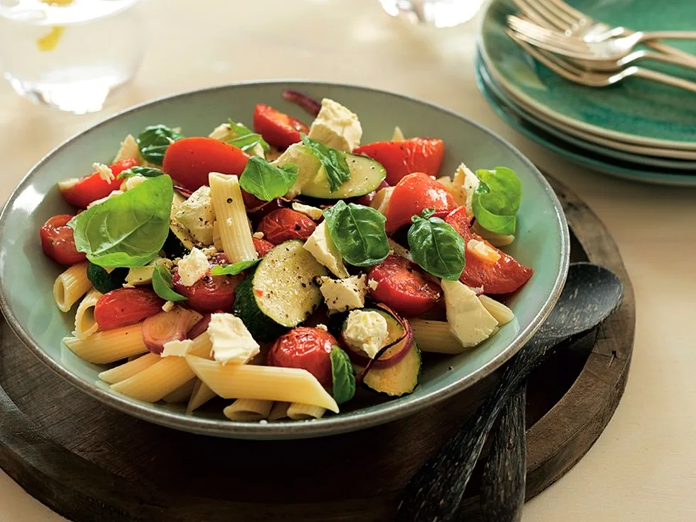 Summer penne with feta