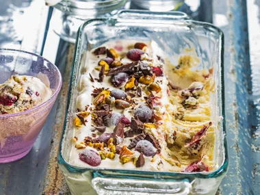 Homemade cassata ice cream