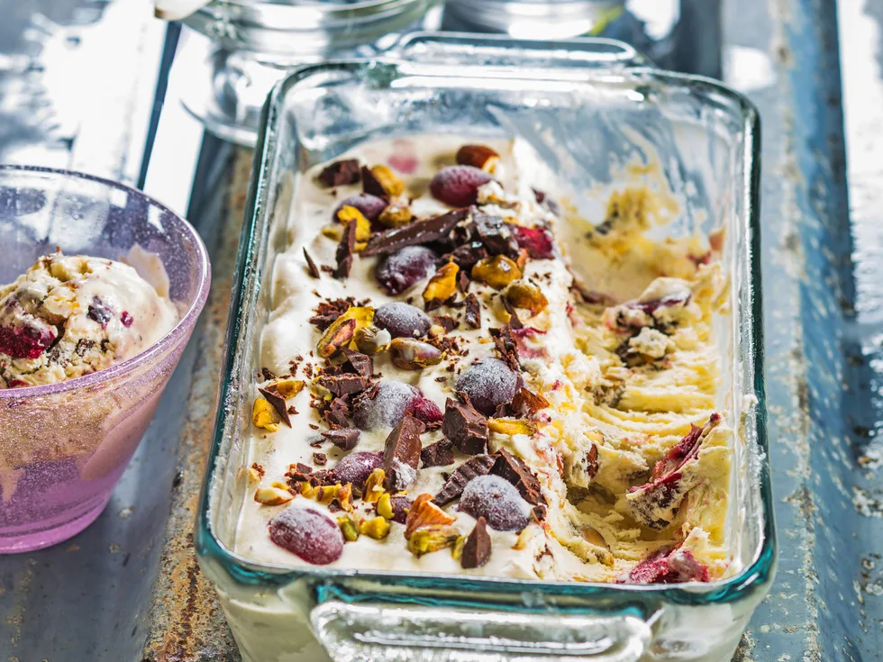 Homemade cassata ice cream