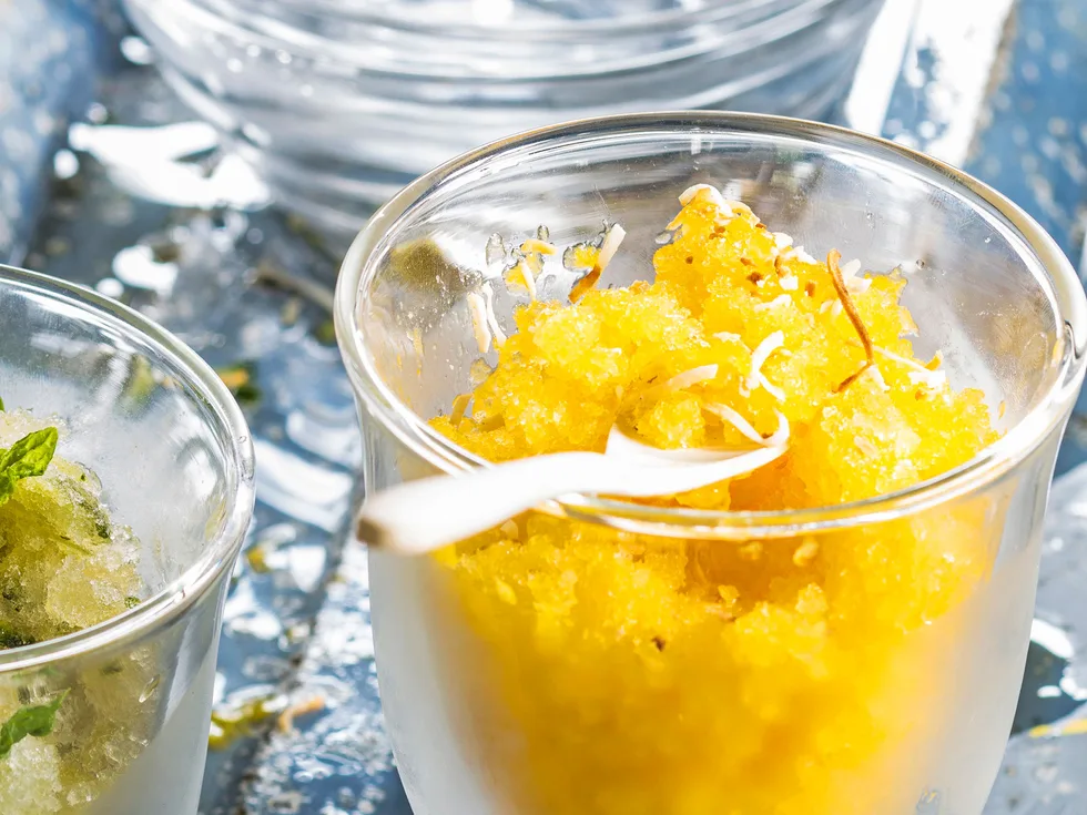 Mango and lime shaved ice
