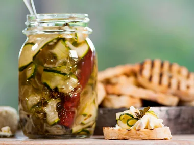 Pickled courgettes