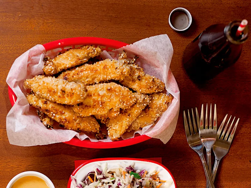 Healthy chicken karaage with miso mayo