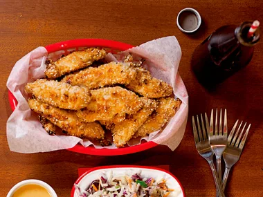 Healthy chicken karaage with miso mayo