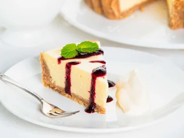 Pukeko Junction Café’s baked cheesecake with berry couli
