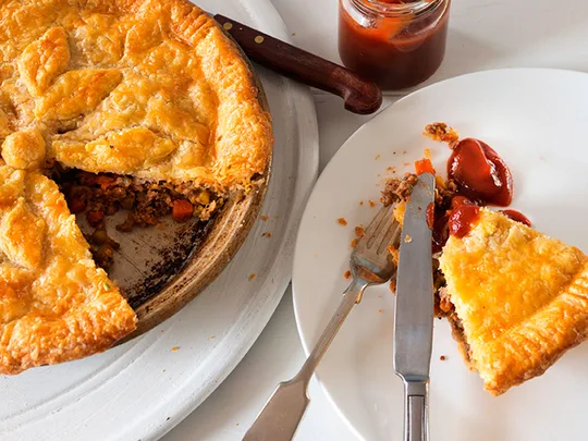 Family mince and vegetable pie
