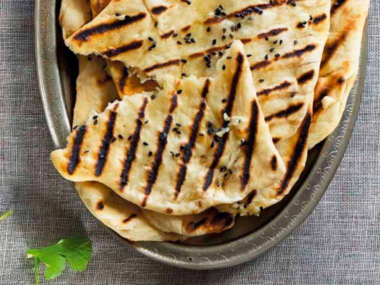 Cheese and garlic stuffed naan bread