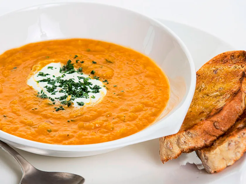 Driving Creek Cafe’s pumpkin and parsley soup