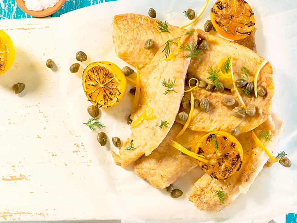 Fish with lemon and capers