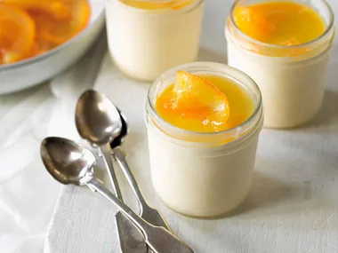 Frozen orange pots with caramelised oranges