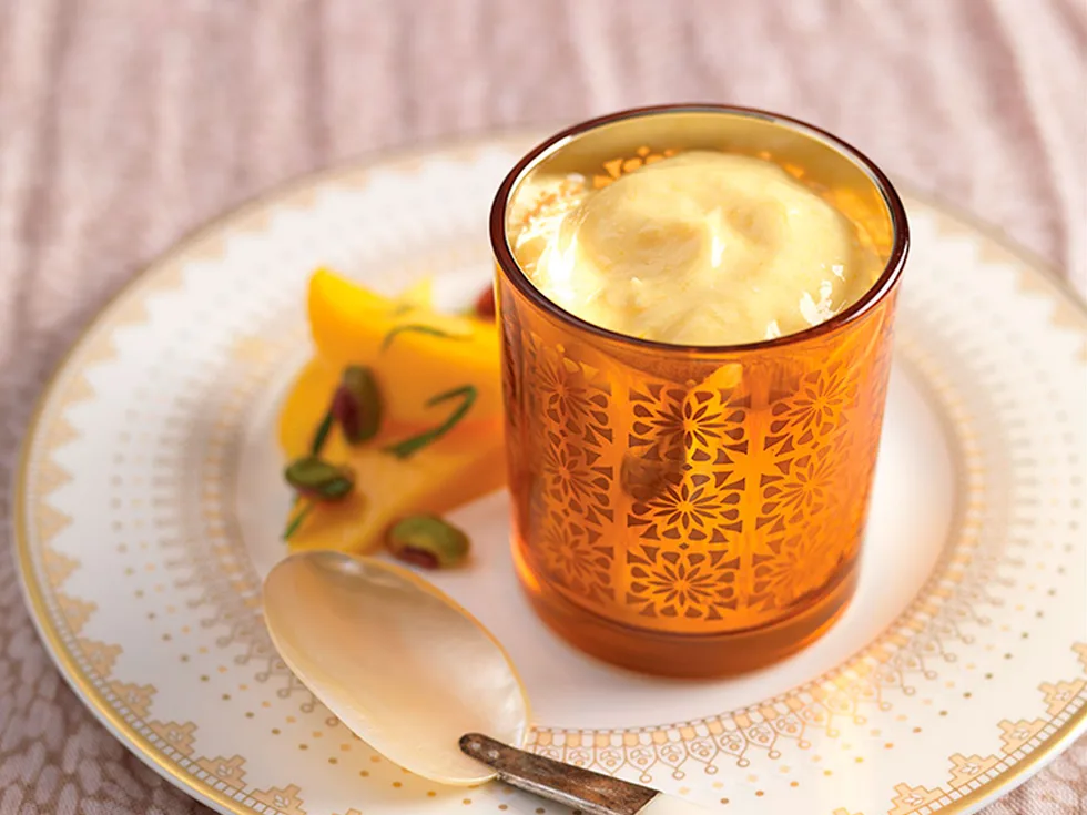 Mango, lime and coconut mousse