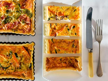 Pumpkin and courgette tart