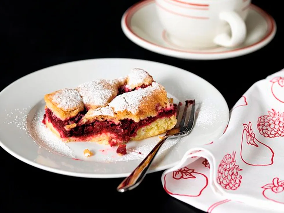 Ritual Espresso Café’s gluten-free apple and boysenberry slice