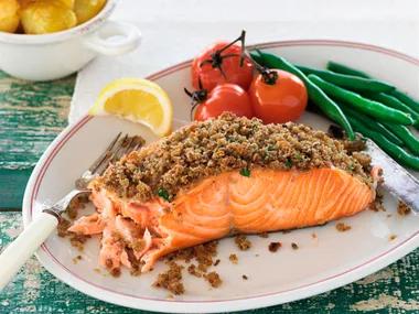 Tarragon and dill-crusted salmon