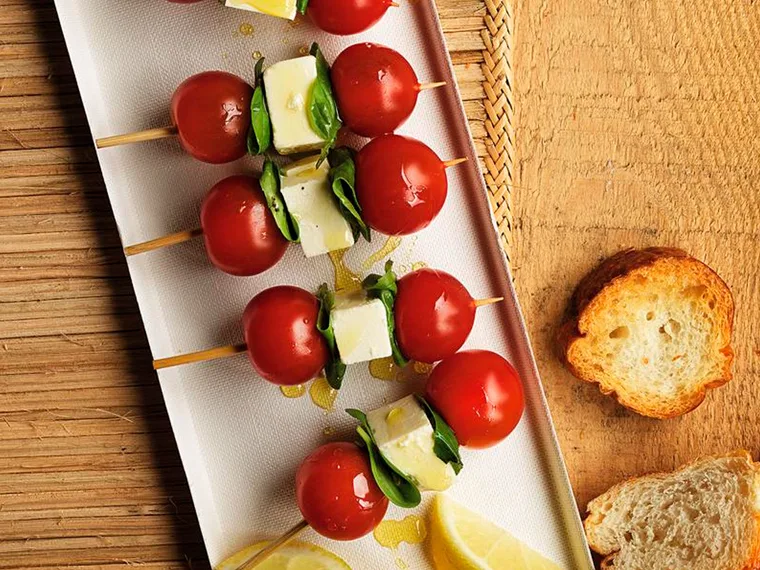 Tomato and feta sticks