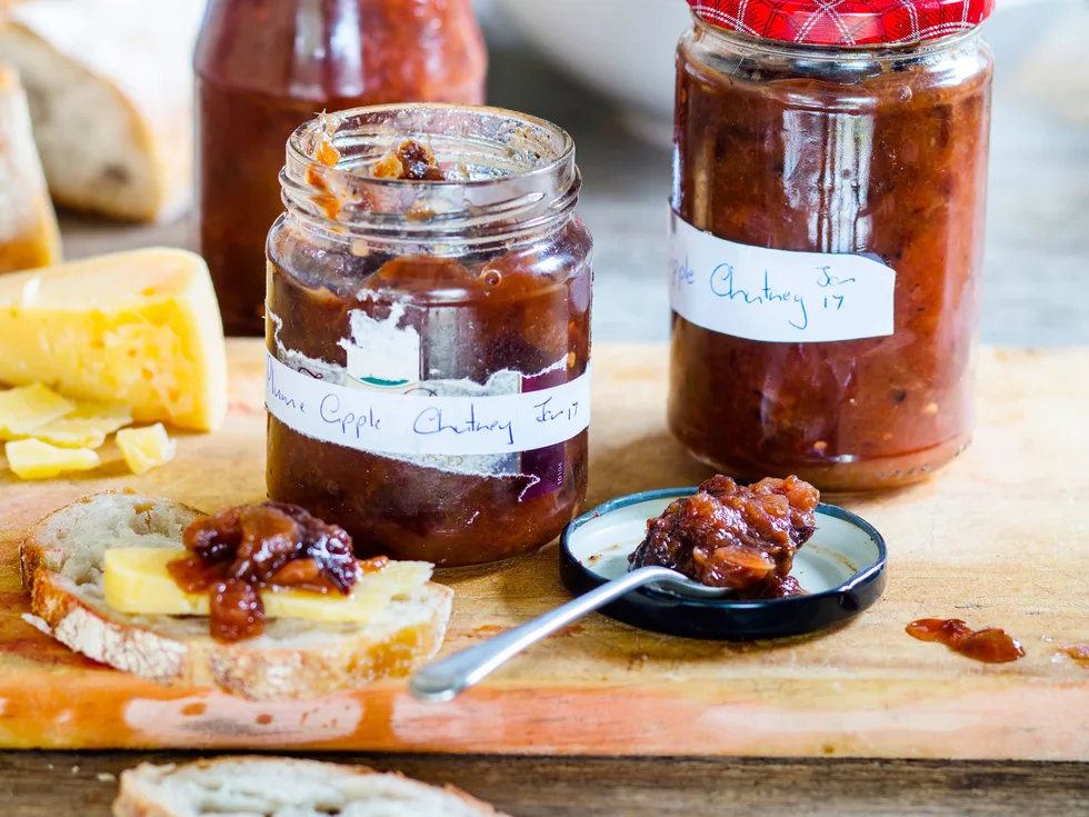 Plum and apple chutney