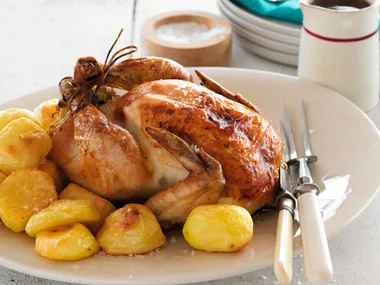 Classic roast chicken with sage stuffing