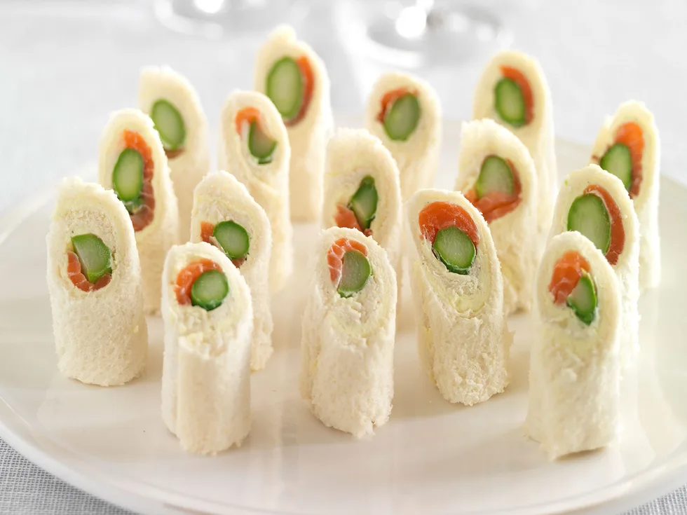 Asparagus and smoked salmon rolls