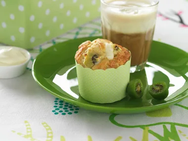 Kiwifruit and white chocolate muffins