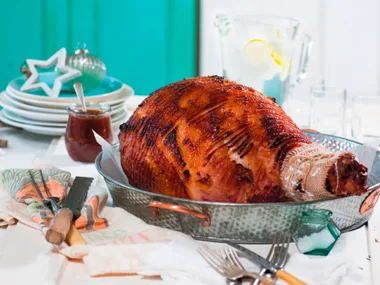 Honey and mustard glazed ham
