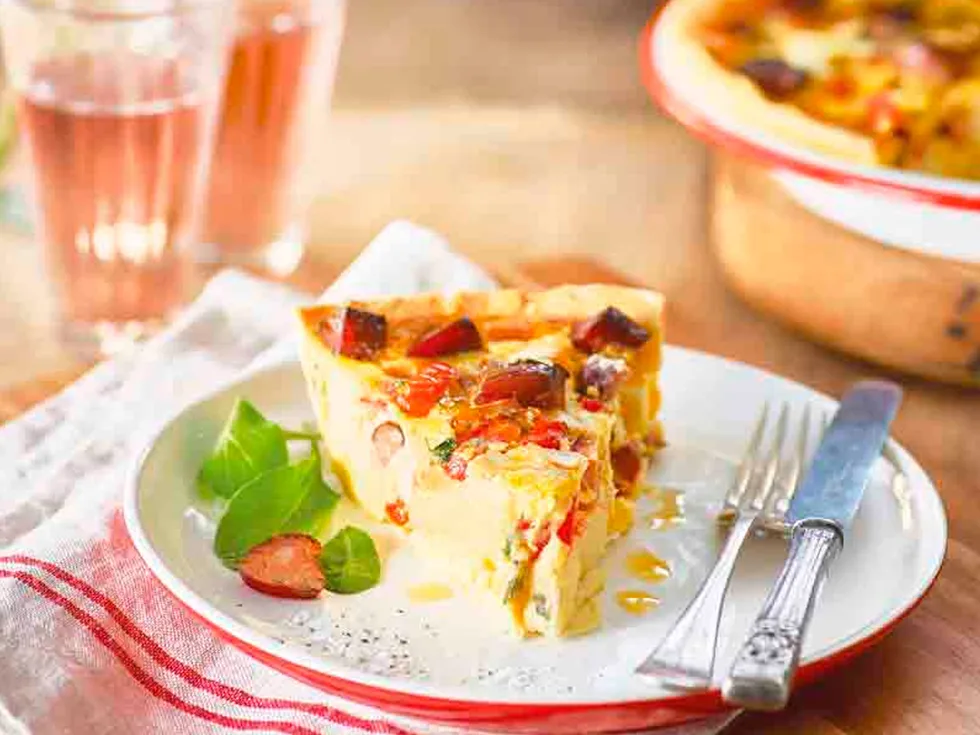 Potato and chorizo egg pie
