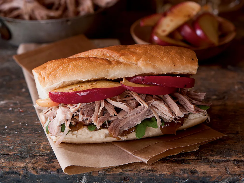 Pulled pork and apple rolls