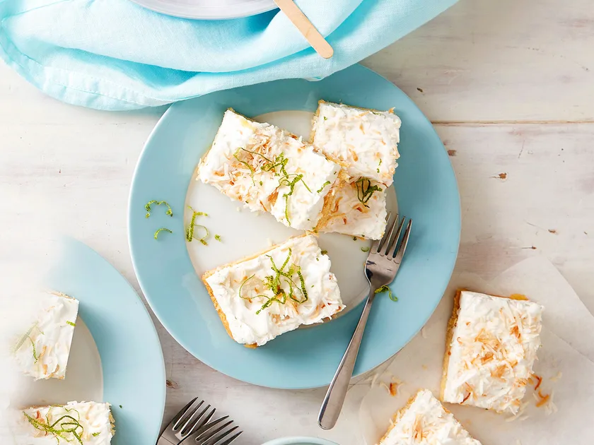Coconut, lime and mint marshmallow slice