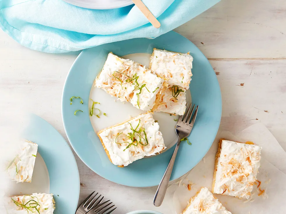 Coconut, lime and mint marshmallow slice